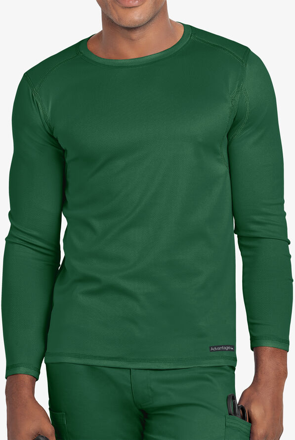 Advantage STRETCH Men's Long Sleeve Crew Neck Underscrub - Hunter - 2