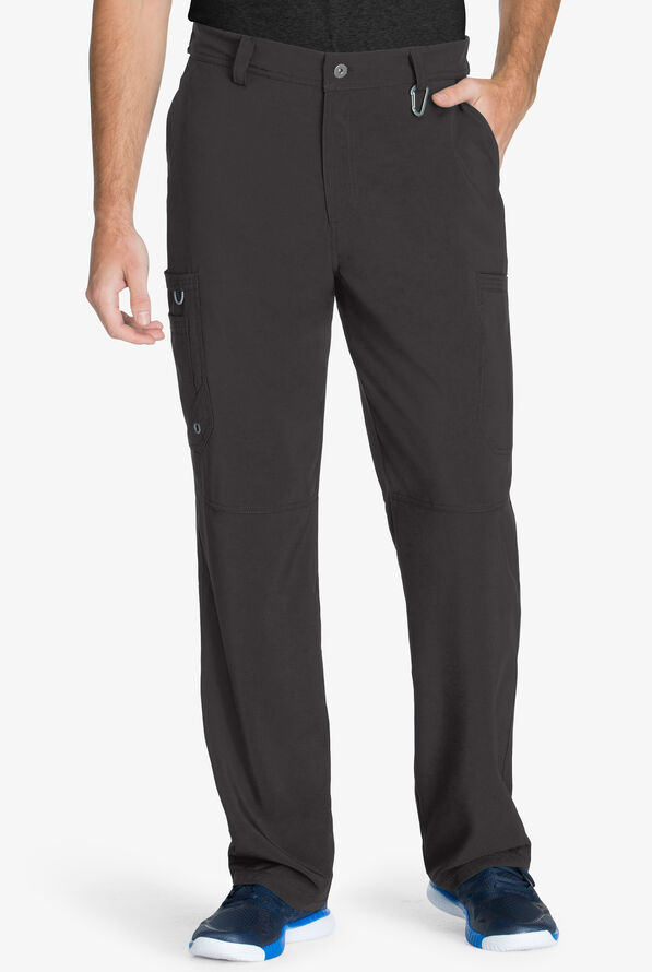 Infinity Men's 5-Pocket STRETCH Tapered Leg Cargo Scrub Pants - Short - Pewter - 1