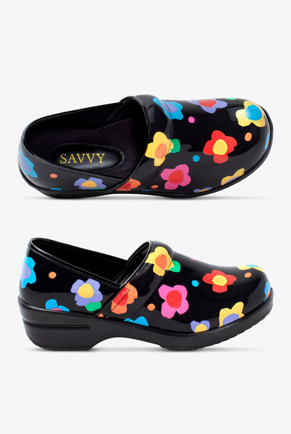 Zuecos de enfermería Savvy Brandy Multi Flower para mujer - null - 1