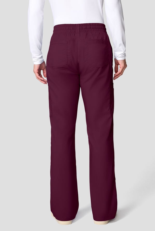 Pantal&oacute;n m&eacute;dico Cherokee Workwear Revolution STRETCH con piernas rectas y 12 bolsillos para hombre - Wine - 2