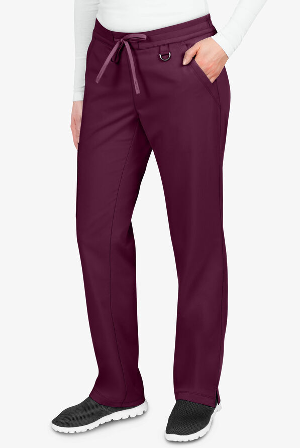 Healing Hands Purple Label Tamara Women's 6-Pocket STRETCH Convertible Drawstring Cargo Scrub Pants - Wine - 1