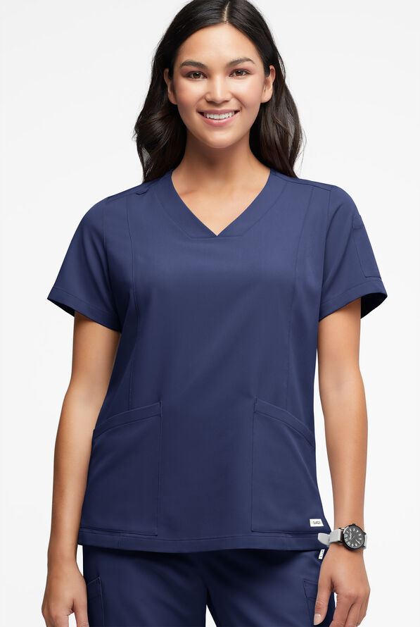 Blusa médica ReSurge Ruby con cuello en V y 5 bolsillos para mujer - Navy - 3
