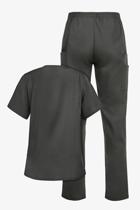 Strictly Scrubs Women’s 6-Pocket Scrub Set - Pewter - 2