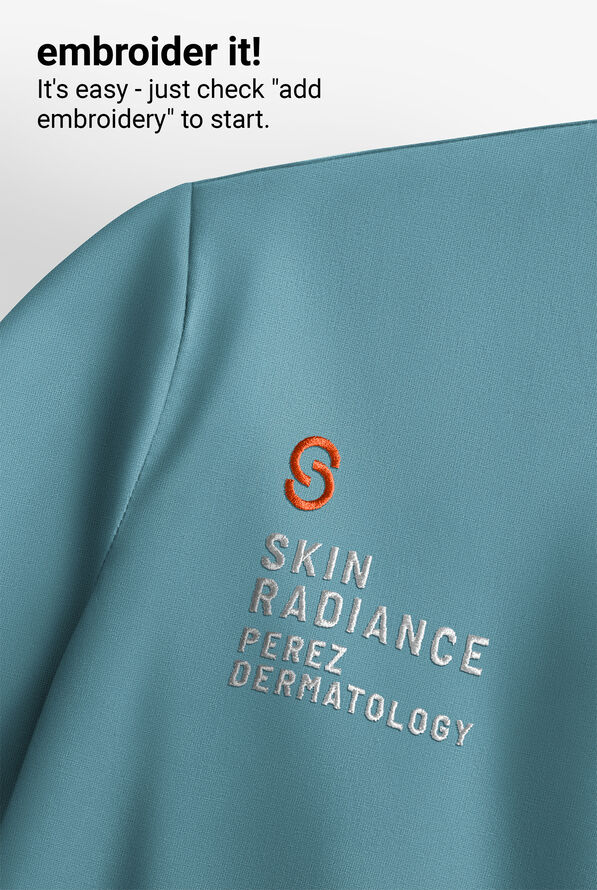 Blusa m&eacute;dica Wink Renew Knit Flex N Reach Panel STRETCH con cuello en V y 2 bolsillos para mujer - Vintage Teal - 4