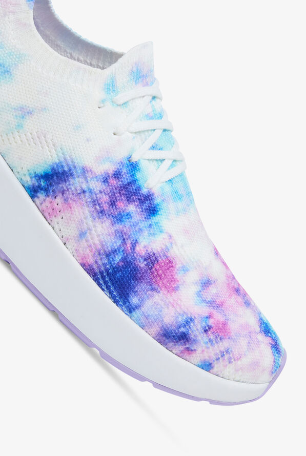 Infinity Women's Bolt Pastel Watercolor Athletic Lace Up Nursing Shoes - Navy - 3