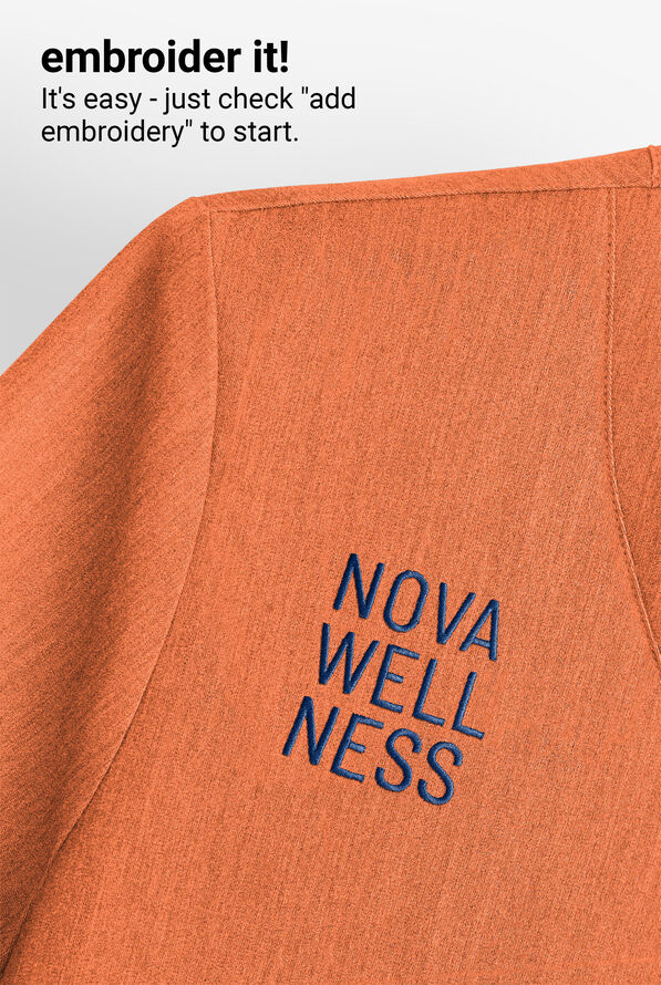 Blusa médica koi Basics Kenley STRETCH con cuello redondo y mangas raglán para mujer - Heather Apricot - 3