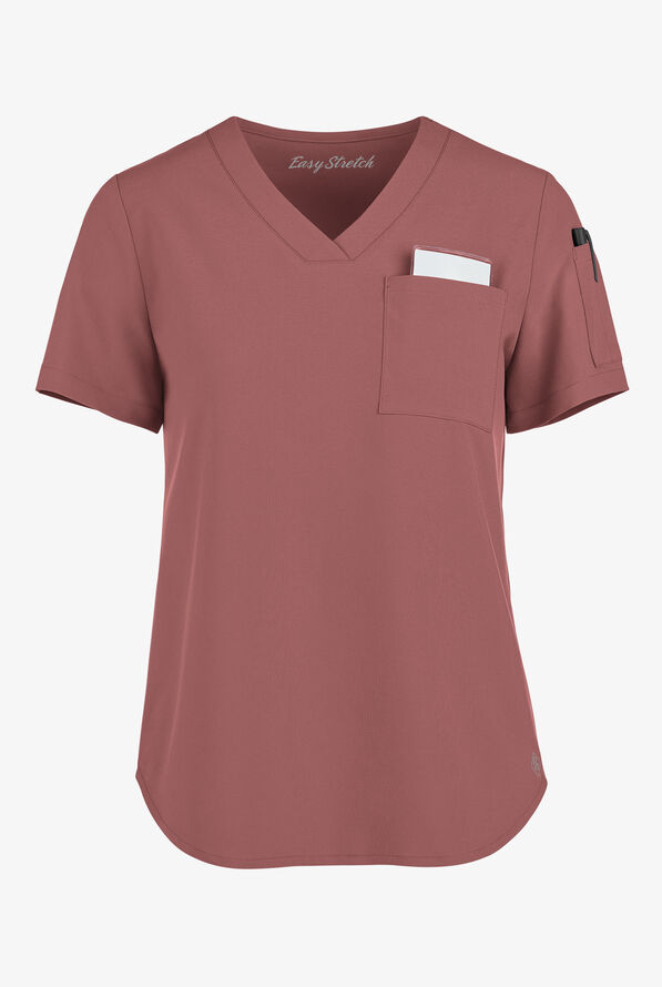 Easy STRETCH Chloe Women's 3-Pocket V-Neck Tuck-In Scrub Top - Ultraviolet Light - 1
