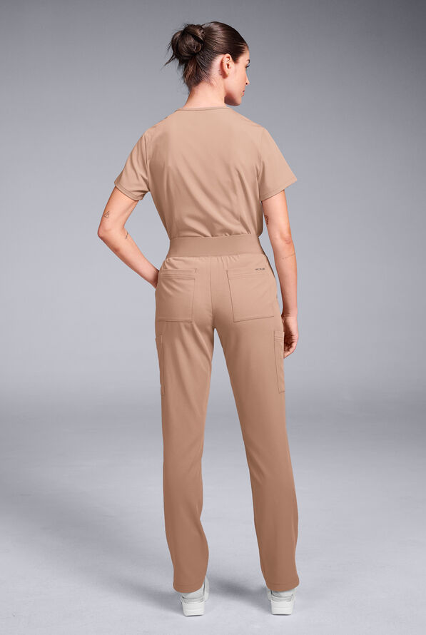 Pantal&oacute;n m&eacute;dico Hypothesis Base estilo cargo con piernas rectas y 7 bolsillos para mujer - Terra - 2