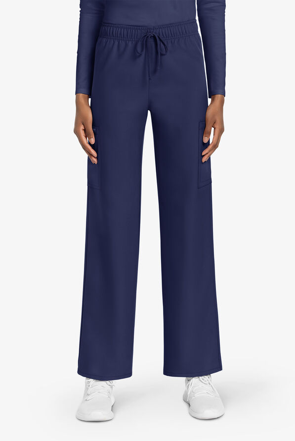 Cherokee Workwear Originals Ultra Unisex 3-Pocket Drawstring Straight Leg Scrub Pants - Navy - 2