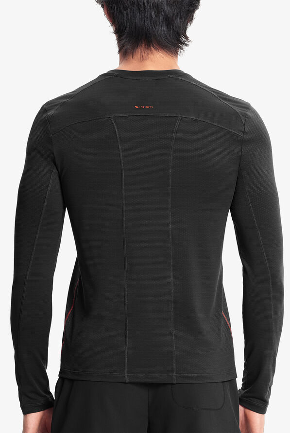 Infinity GNR8 Men's Performance STRETCH Stylized Contrast Seams Long Sleeve Underscrub - Black - 2