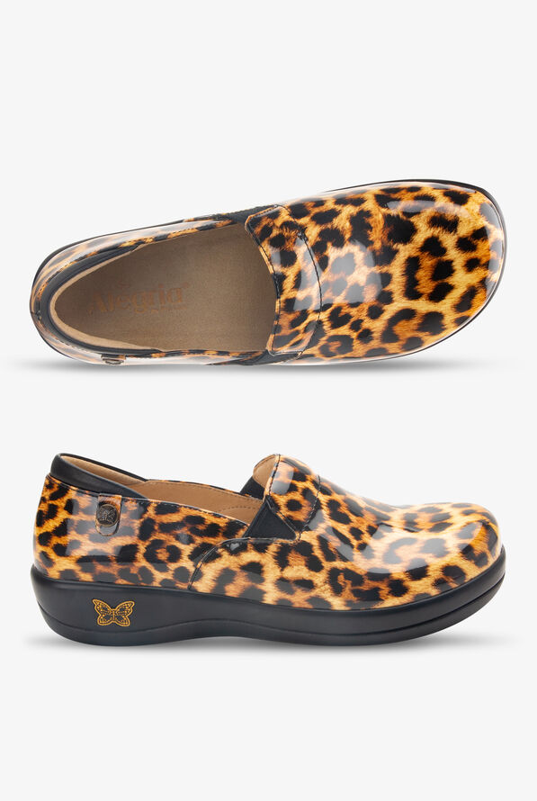 Alegria Keli Slip On Leopard Print Nursing Shoes, Nursing Clogs