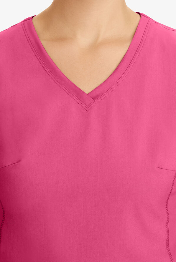 Healing Hands Purple Label Juliet Women's 2-Pocket STRETCH Princess Seam Scrub Top - Shocking Pink - 5