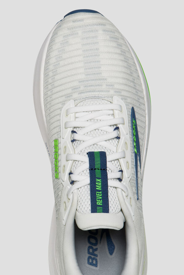 Brooks Men's Revel Max White/Moonlight/Green Gecko Athletic Lace Up Shoes - null - 2