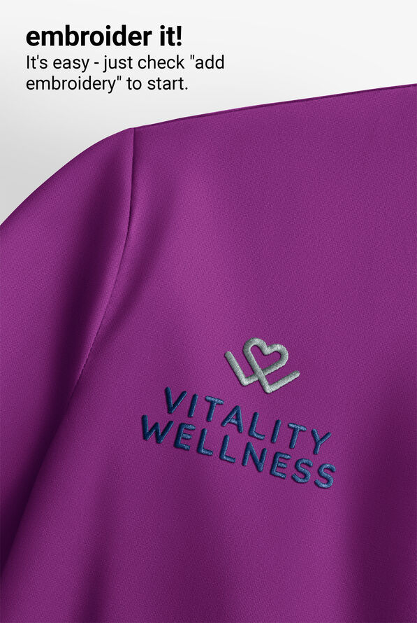 Butter-Soft Core Women's 2-Pocket V-Neck Scrub Top - Berry Burst - 5