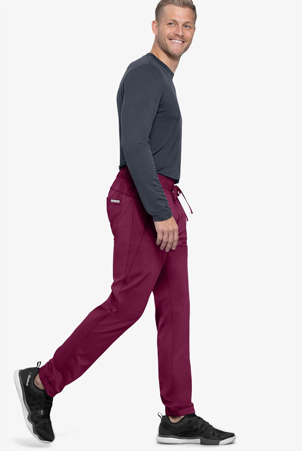 Cherokee Workwear Revolution Men's 5-Pocket STRETCH Jogger Scrub Pants - Wine - 5