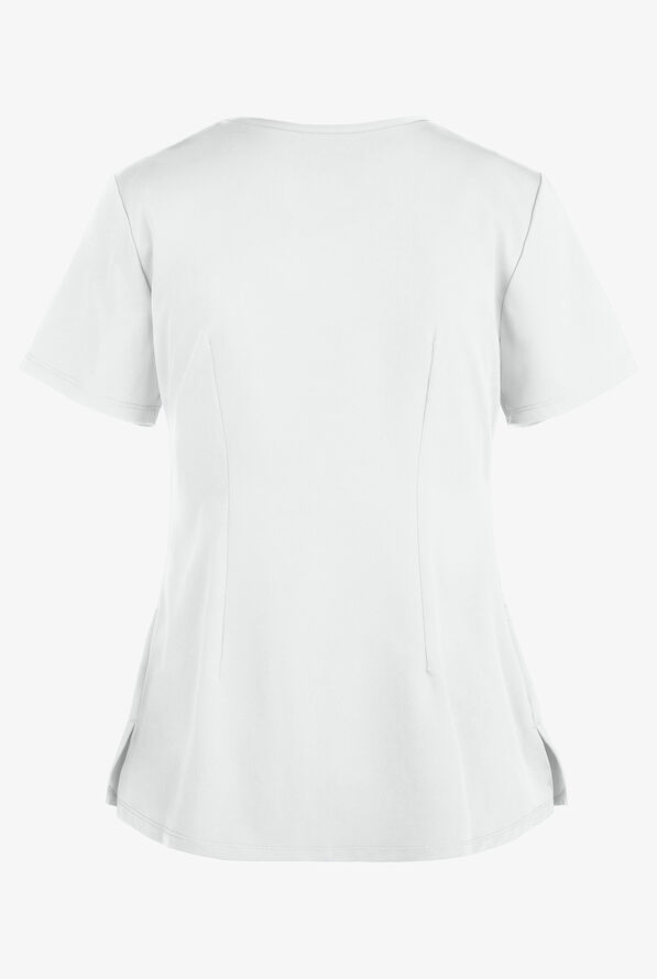 HH Works by Healing Hands Monica Women's 4-Pocket STRETCH V-Neck Scrub Top - White - 3
