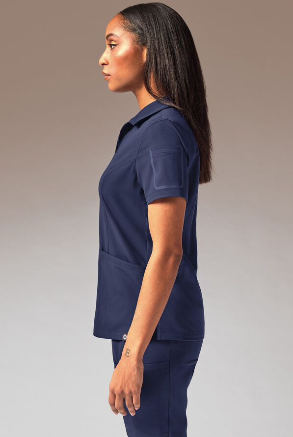 Camiseta médica estilo polo Hypothesis A-S All Situation con 3 bolsillos para mujer - Navy - 3