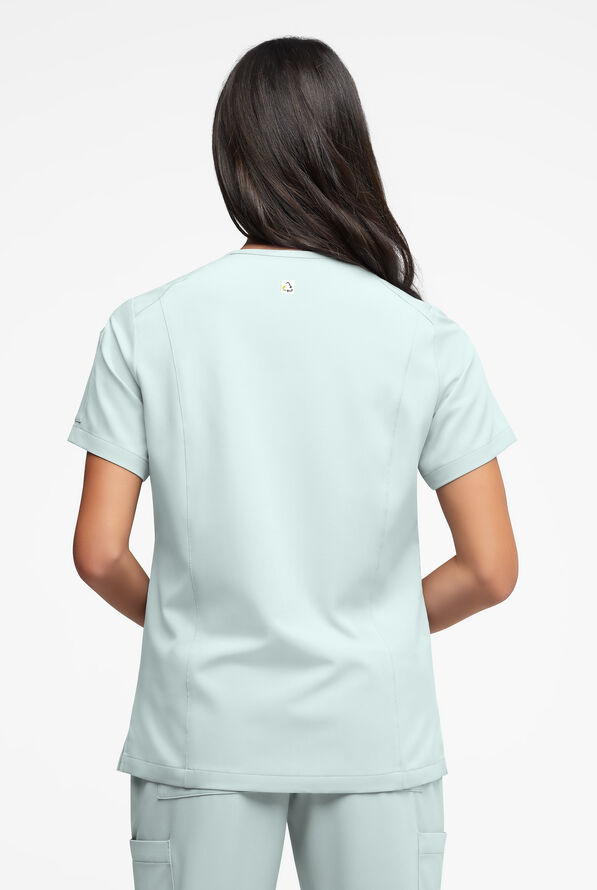 Blusa médica ReSurge Ruby con cuello en V y 5 bolsillos para mujer - Horizon Haze - 4
