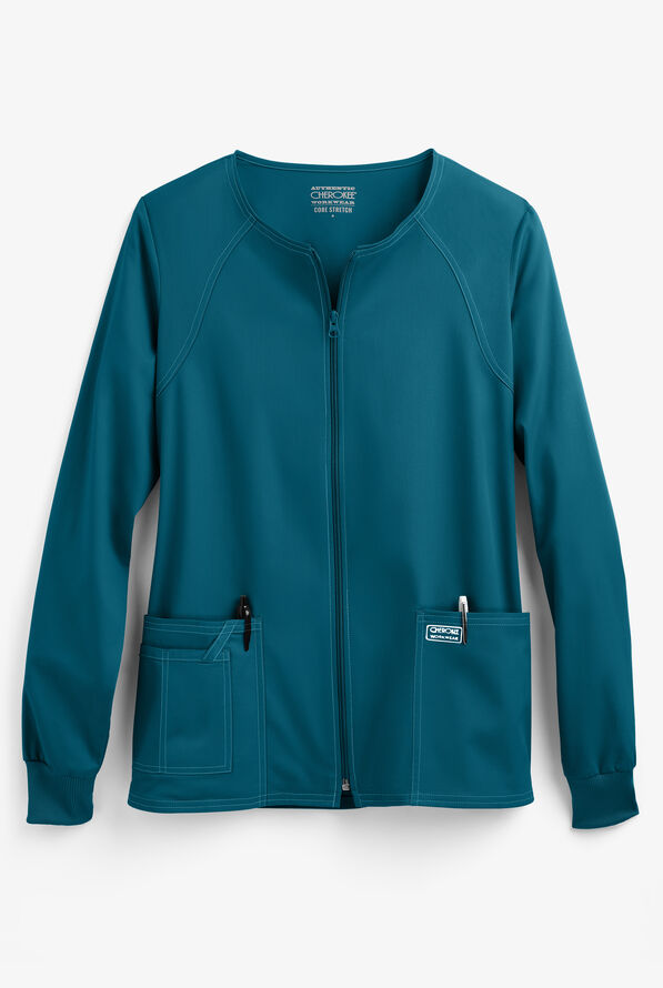 Cherokee Stretch Scrubs WarmUp Jacket Cherokee Workwear Scrubs