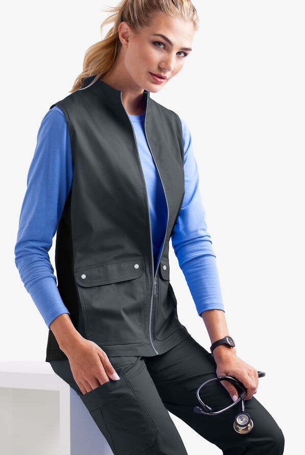 ButterSoft STRETCH Active Knit Panel Scrub Vest Stretch Scrub Vests