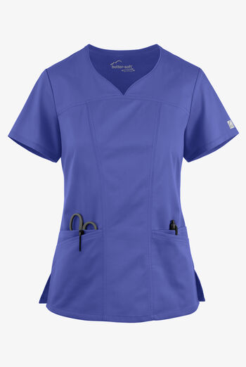 Butter-Soft STRETCH Women's 4-Pocket Sweetheart Neck Scrub Top