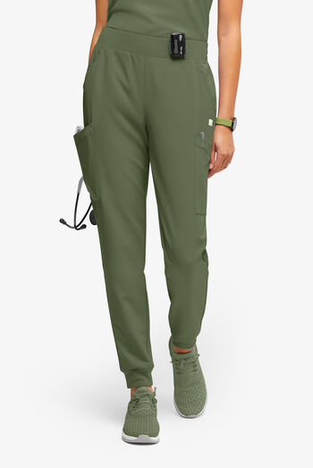 ReSurge Amber Women's Modern 7-Pocket Flat Front Slim Leg Jogger Scrub Pants