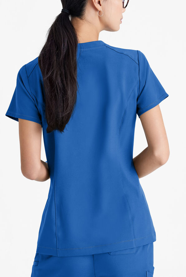 Grey's Anatomy by Barco Evolve STRETCH Sway Women's 1-Pocket Tuck In V-Neck Scrub Top - Royal - 3