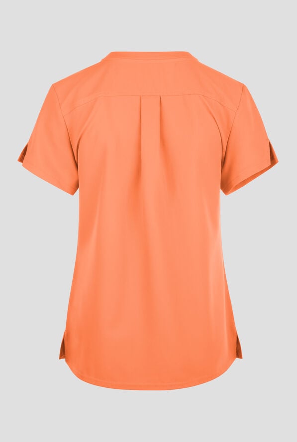 Med Couture Insight Women's 1-Pocket Tuck In V-Neck Scrub Top - Papa Don't Peach - 2