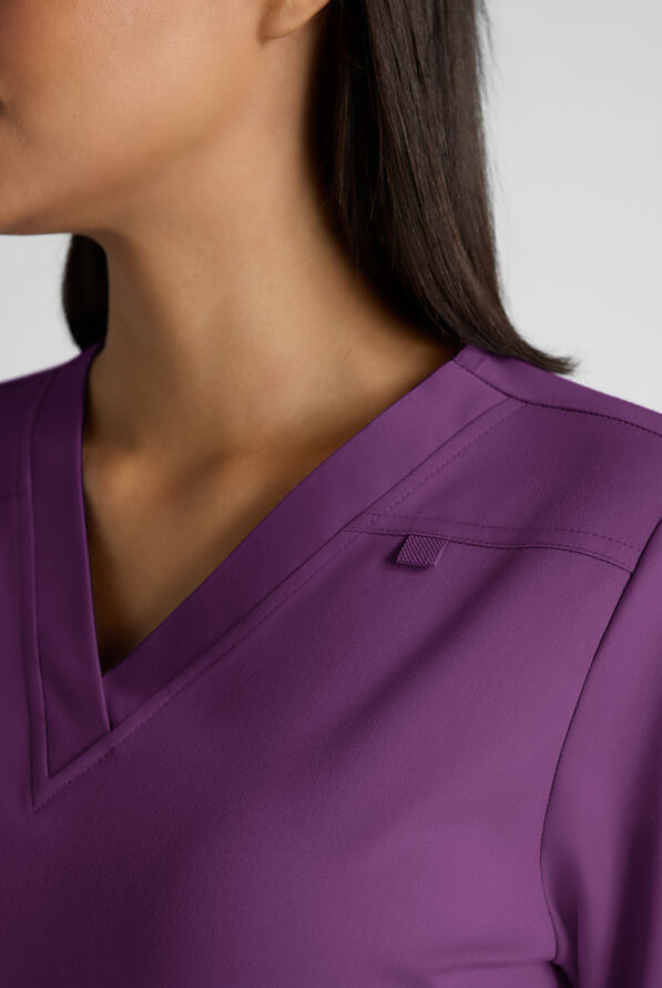 Butter-Soft STRETCH FLXTEK+ Women's 4-Pocket V-Neck Scrub Top - Eggplant - 4