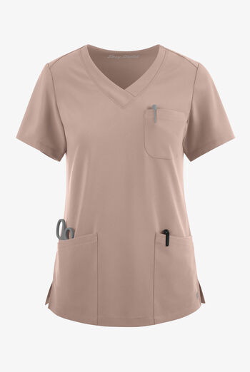 Blusa m&eacute;dica Easy STRETCH Tessa con cuello en V y 5 bolsillos para mujer