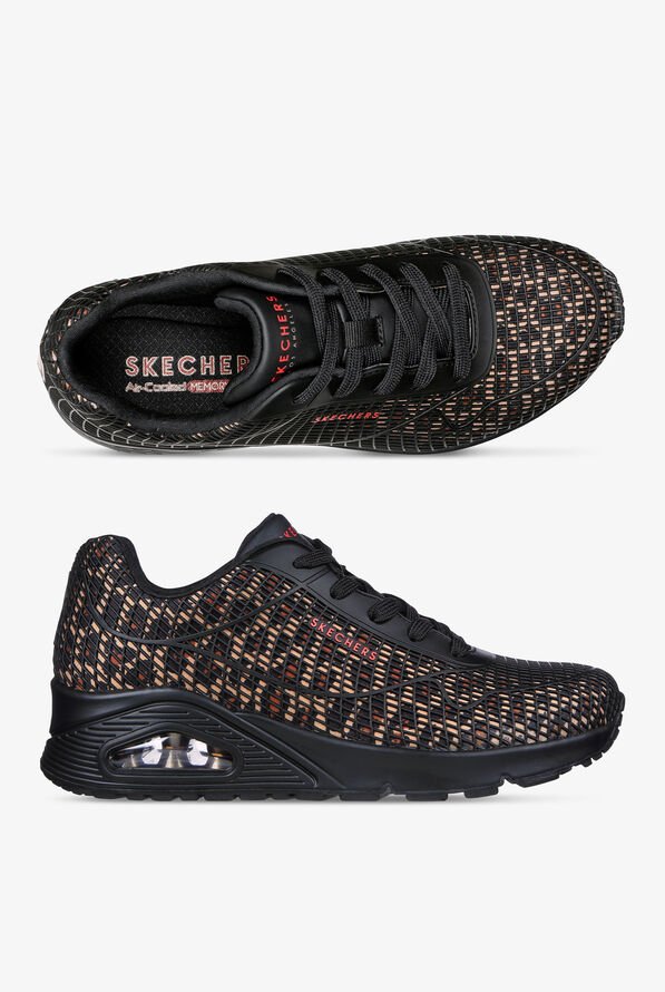 Zapatillas deportivas de enfermería Skechers Street Uno Wild N Free Leopard con cordones para mujer - null - 1