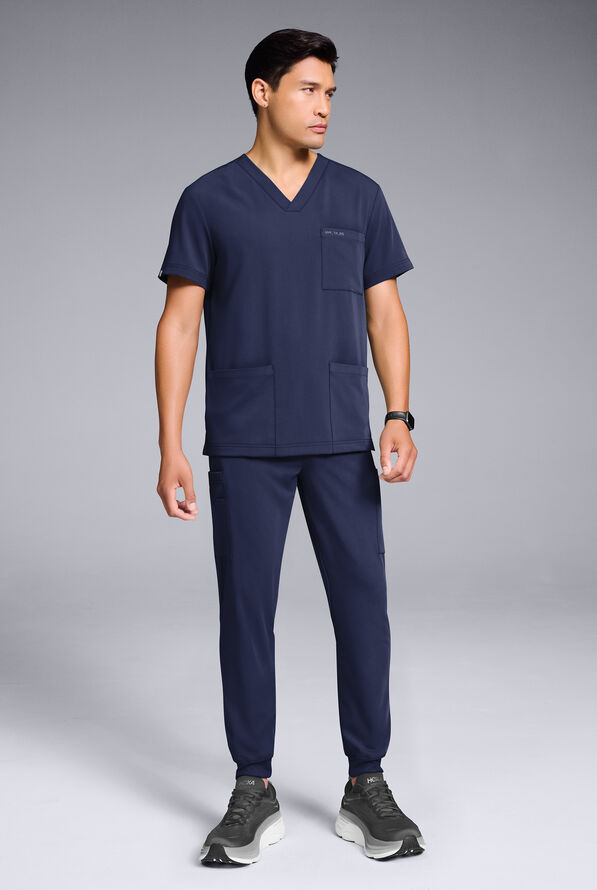 Conjunto de uniforme médico Hypothesis S-R Shift Ready estilo jogger con cuello en V para hombre - Navy - 2