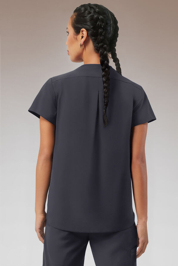 Blusa médica Hypothesis STRETCH estilo túnica con 2 bolsillos para mujer - Pewter - 2