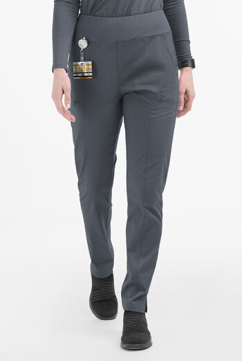 Pantalón médico Butter-Soft de tiro alto con piernas delgadas estilo yoga y 6 bolsillos para mujer