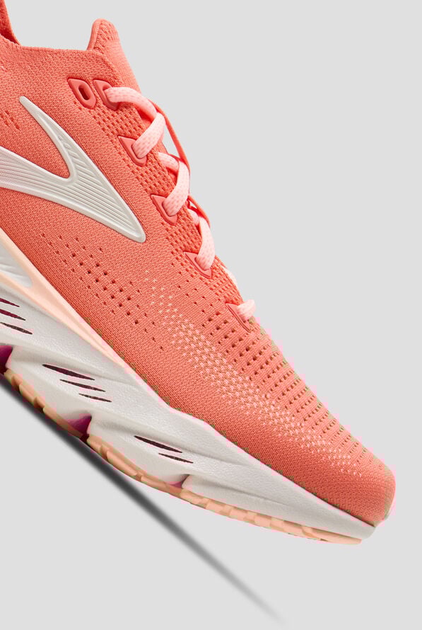 Brooks Women's Glycerin Flex Peach Echo/Coral/Coconut Athletic Lace Up Shoes - null - 3