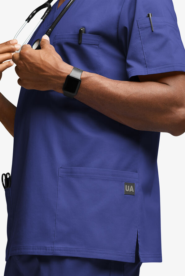 Butter-Soft STRETCH Men's 6-Pocket V-Neck Scrub Top - Galaxy - 3