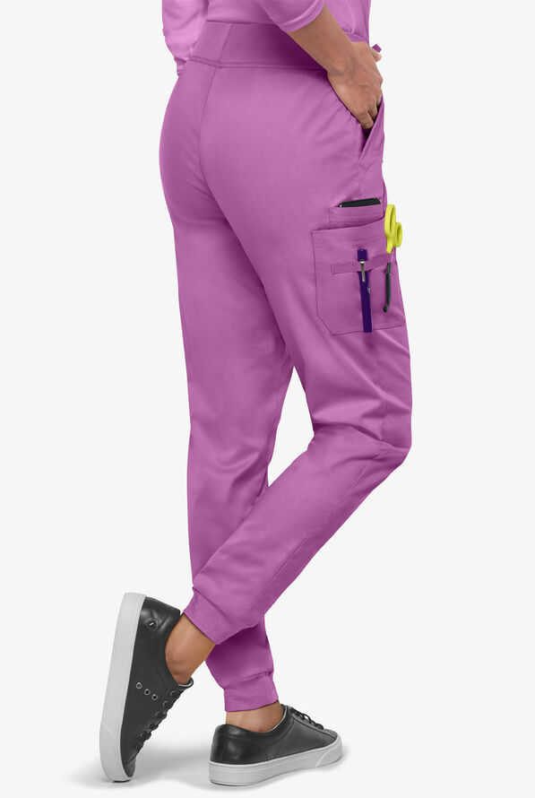 Pantalón médico UA Butter-Soft STRETCH estilo cargo jogger con 4 bolsillos para mujer - Orchid - 4