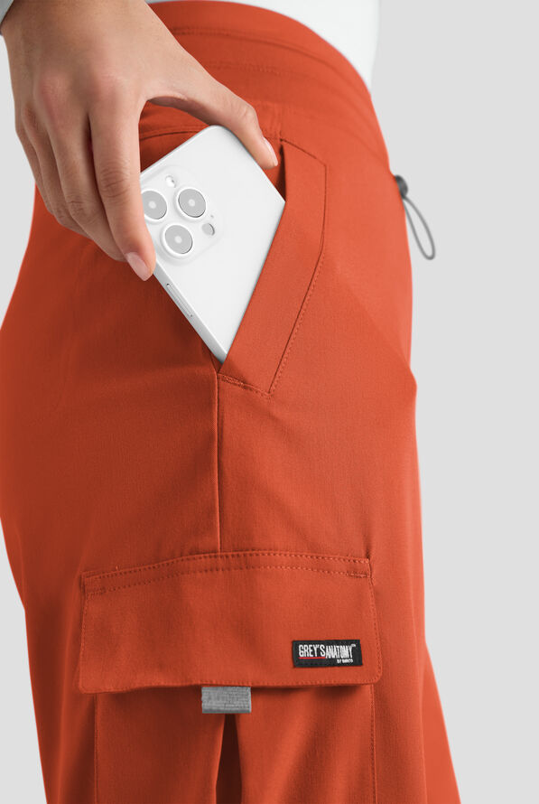 Grey's Anatomy by Barco Emerge Teagan Women's 6-Pocket STRETCH High-Rise Wide Leg Scrub Pants - Warm Sienna - 4