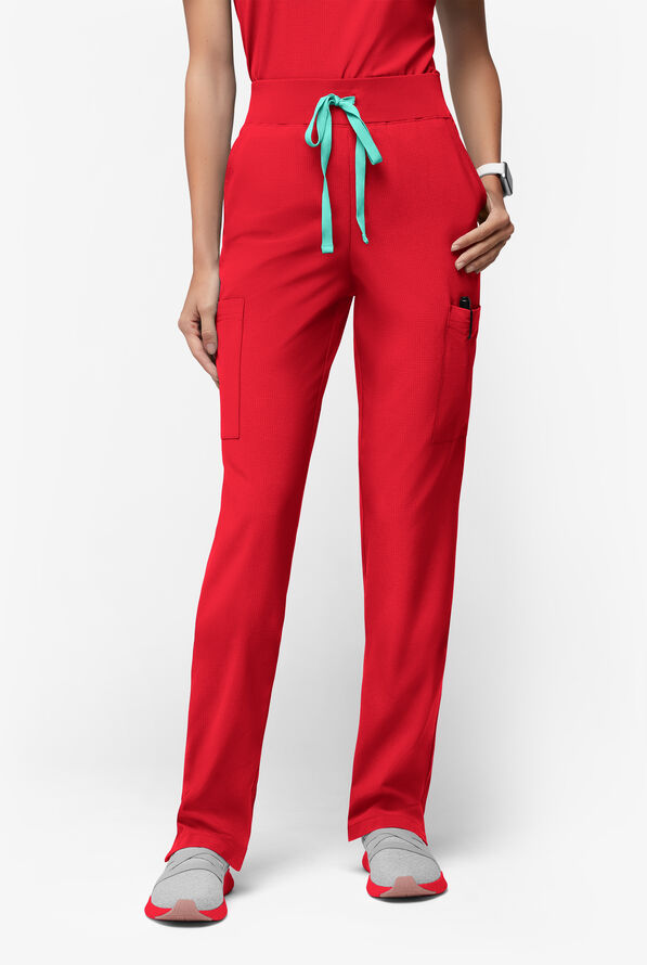 Easy Stretch EcoGrid Arista Women's 7-Pocket Straight Leg Pant - Atomic Red - 1