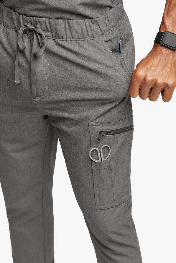 Movement by Butter-Soft Epsilon Men’s Slim 8-Pocket Stretch Cargo Scrub Pants - Graphite Heather - 2