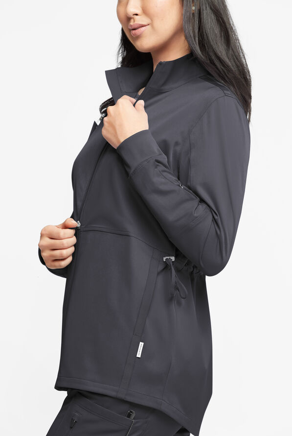 Chaqueta médica ajustable WhisperLite Eris con cremallera y 5 bolsillos para mujer - Pewter - 3