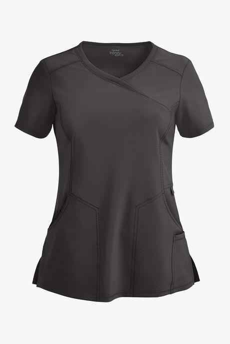 Infinity Women's 4-Pocket STRETCH Mock Wrap Scrub Top
