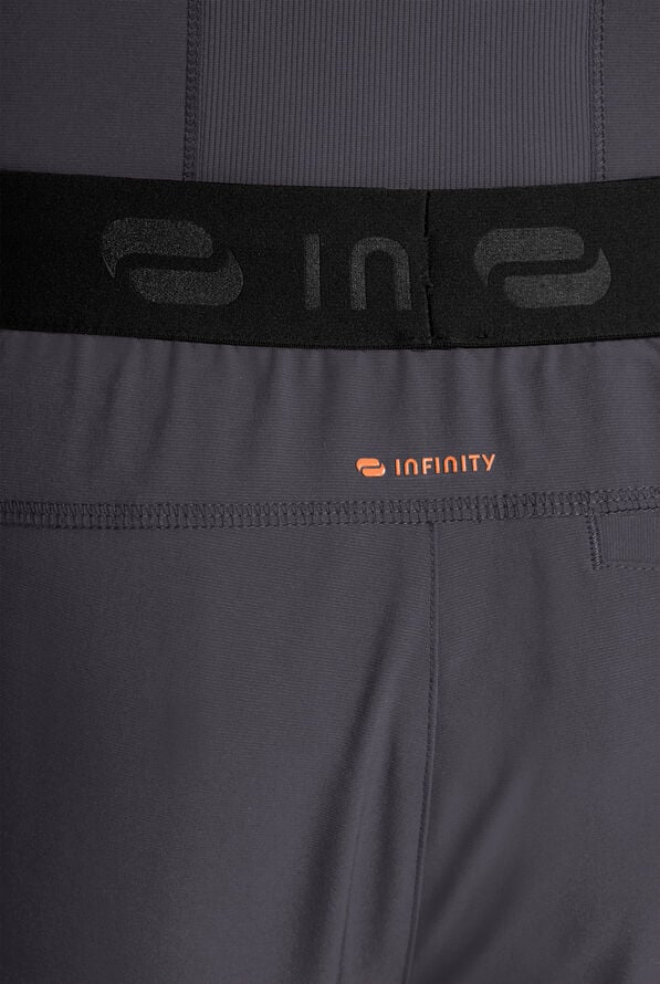 Infinity GNR8 Men's 5-Pocket STRETCH Logo Waistband Straight Leg Cargo Scrub Pant - Pewter - 4