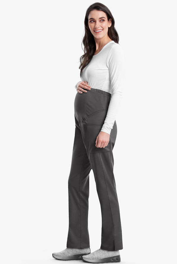 Cherokee Workwear Revolution Women's 3-Pocket STRETCH Maternity Scrub Pants - Pewter - 3