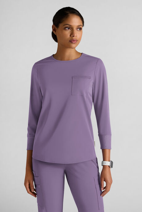 WhisperLite LYRA Women's 2-Pocket STRETCH 3/4" Sleeve Scrub Top