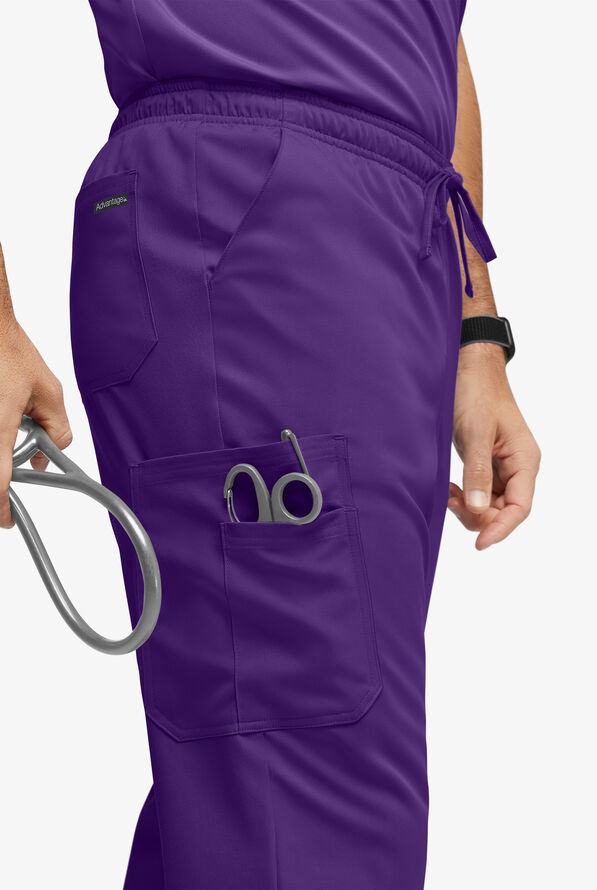 Advantage STRETCH Men's 6-Pocket Cargo Scrub Pants - Grape - 2