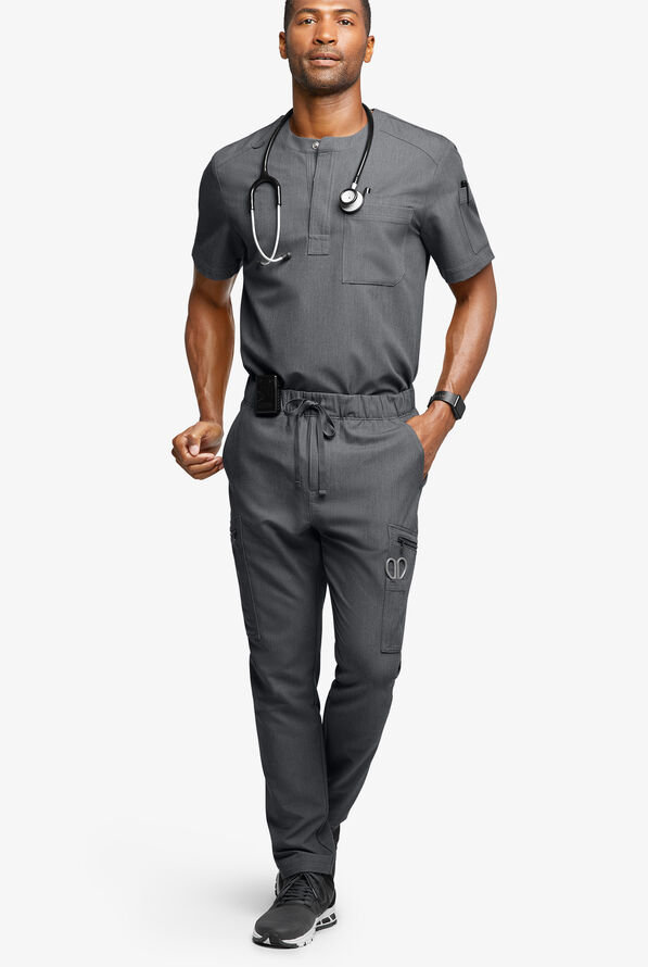 Pantal&oacute;n m&eacute;dico Movement by Butter-Soft STRETCH estilo cargo con 8 bolsillos para hombre - Charcoal Heather - 5