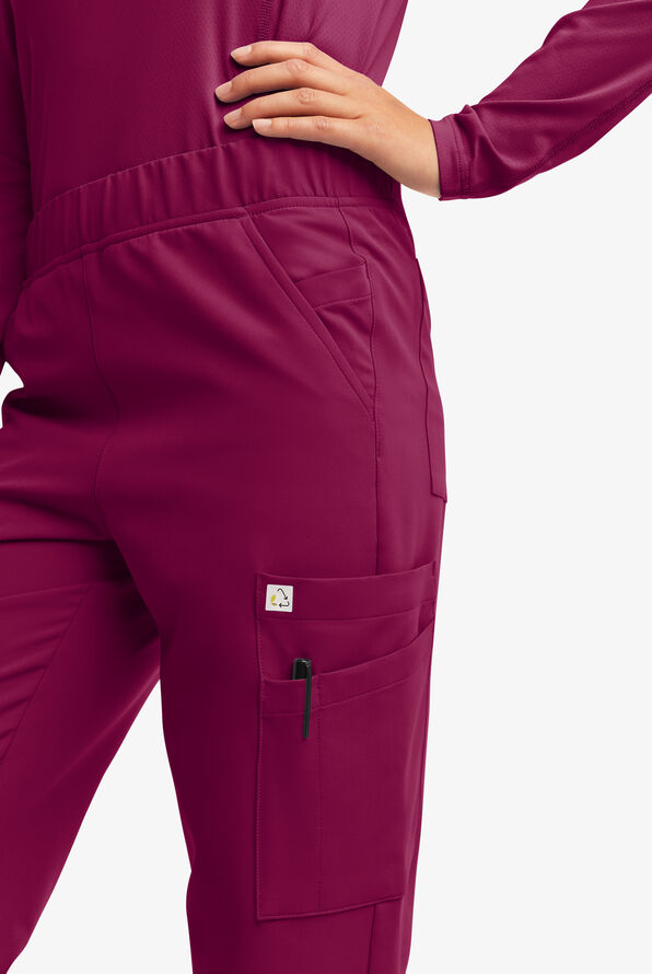 Butter-Soft Women's 13-Pocket Cargo Scrub Pants **Slightly IRREGULAR**  - Wine - 2