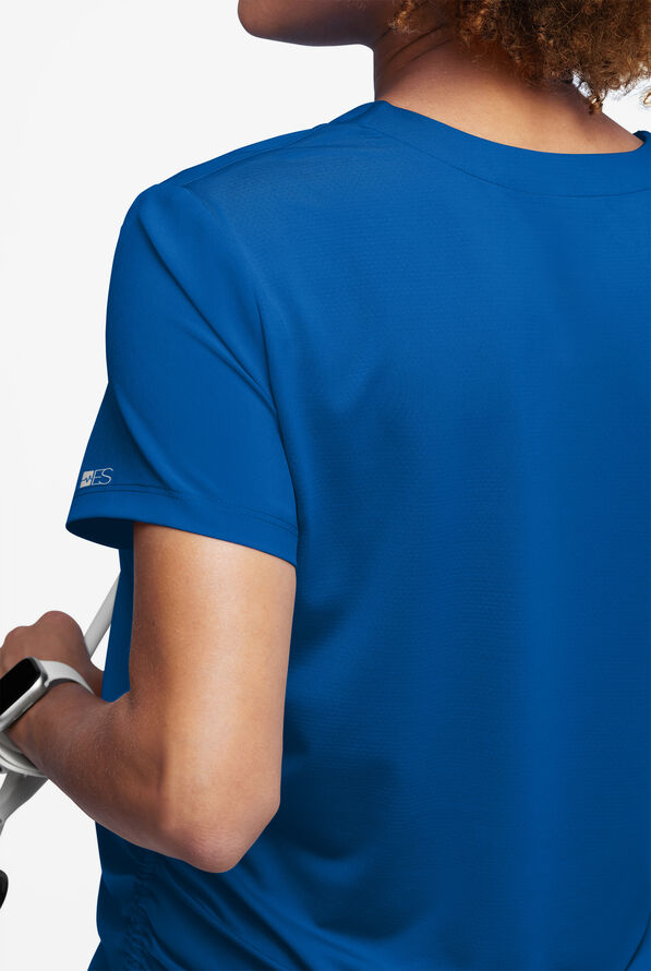 Easy STRETCH Tori Women's Cooling Knit Back Maternity Scrub Top - Royal - 4