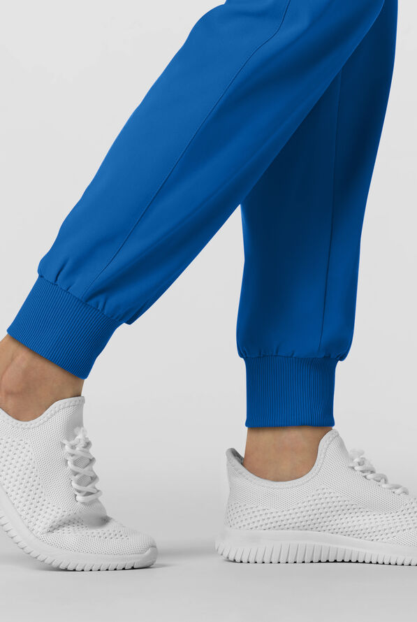 Wink Renew Women's 6-Pocket STRETCH Flat Front Drawstring Cargo Jogger Scrub Pant - Royal - 3